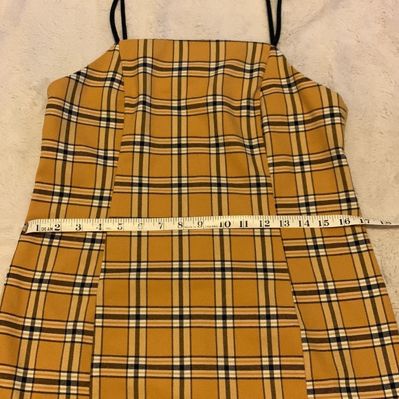 Urban Outfitters Yellow Plaid Mini Dress Size M - Picture 5 of 5